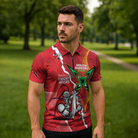 Guyana and Trinbago Cricket Custom Zipper Polo Shirt Amazon Warriors Knight Riders Together - Wonder Print Shop