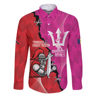 Barbados and Trinbago Cricket Personalized Family Matching Off The Shoulder Long Sleeve Dress and Hawaiian Shirt Royals Knight Riders Together - Wonder Print Shop