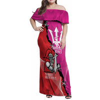Barbados and Trinbago Cricket Personalized Family Matching Off Shoulder Maxi Dress and Hawaiian Shirt Royals Knight Riders Together - Wonder Print Shop