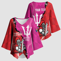 Barbados and Trinbago Cricket Personalized Kimono Sleeve Blouse Royals Knight Riders Together - Wonder Print Shop