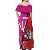 Barbados and Trinbago Cricket Personalized Off Shoulder Maxi Dress Royals Knight Riders Together - Wonder Print Shop