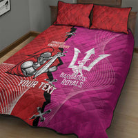 Barbados and Trinbago Cricket Personalized Quilt Bed Set Royals Knight Riders Together - Wonder Print Shop