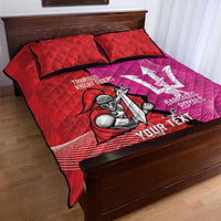 Barbados and Trinbago Cricket Personalized Quilt Bed Set Royals Knight Riders Together - Wonder Print Shop