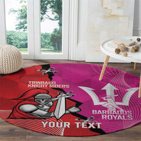 Barbados and Trinbago Cricket Personalized Round Carpet Royals Knight Riders Together - Wonder Print Shop