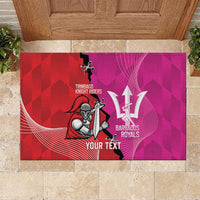Barbados and Trinbago Cricket Personalized Rubber Doormat Royals Knight Riders Together - Wonder Print Shop