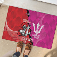 Barbados and Trinbago Cricket Personalized Rubber Doormat Royals Knight Riders Together - Wonder Print Shop