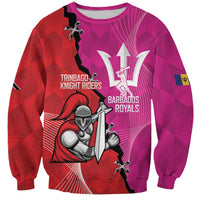 Barbados and Trinbago Cricket Personalized Sweatshirt Royals Knight Riders Together - Wonder Print Shop