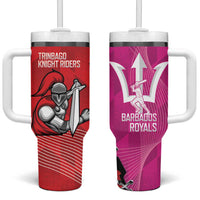 Barbados and Trinbago Cricket Tumbler With Handle Royals Knight Riders Together - Wonder Print Shop