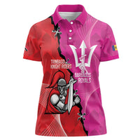 Barbados and Trinbago Cricket Personalized Women Polo Shirt Royals Knight Riders Together - Wonder Print Shop