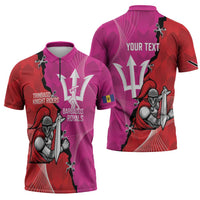 Barbados and Trinbago Cricket Personalized Zipper Polo Shirt Royals Knight Riders Together - Wonder Print Shop