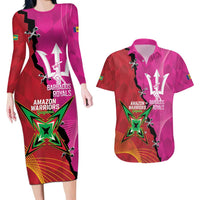 Barbados and Guyana Cricket Personalized Couples Matching Long Sleeve Bodycon Dress and Hawaiian Shirt Royals Amazon Warriors Together - Wonder Print Shop