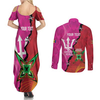 Barbados and Guyana Cricket Personalized Couples Matching Summer Maxi Dress and Long Sleeve Button Shirt Royals Amazon Warriors Together - Wonder Print Shop