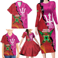 Barbados and Guyana Cricket Personalized Family Matching Long Sleeve Bodycon Dress and Hawaiian Shirt Royals Amazon Warriors Together - Wonder Print Shop