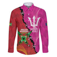 Barbados and Guyana Cricket Personalized Family Matching Off The Shoulder Long Sleeve Dress and Hawaiian Shirt Royals Amazon Warriors Together - Wonder Print Shop