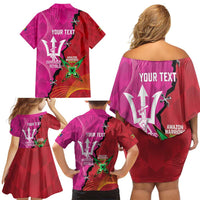 Barbados and Guyana Cricket Personalized Family Matching Off Shoulder Short Dress and Hawaiian Shirt Royals Amazon Warriors Together - Wonder Print Shop