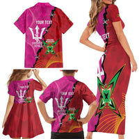 Barbados and Guyana Cricket Personalized Family Matching Short Sleeve Bodycon Dress and Hawaiian Shirt Royals Amazon Warriors Together - Wonder Print Shop