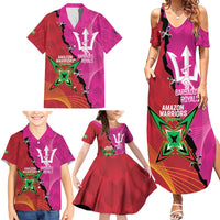 Barbados and Guyana Cricket Personalized Family Matching Summer Maxi Dress and Hawaiian Shirt Royals Amazon Warriors Together - Wonder Print Shop