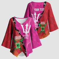 Barbados and Guyana Cricket Personalized Kimono Sleeve Blouse Royals Amazon Warriors Together - Wonder Print Shop
