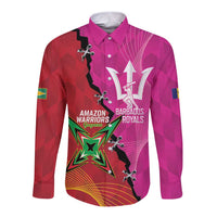 Barbados and Guyana Cricket Personalized Long Sleeve Button Shirt Royals Amazon Warriors Together - Wonder Print Shop