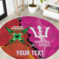 Barbados and Guyana Cricket Personalized Round Carpet Royals Amazon Warriors Together - Wonder Print Shop