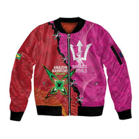 Barbados and Guyana Cricket Personalized Sleeve Zip Bomber Jacket Royals Amazon Warriors Together - Wonder Print Shop