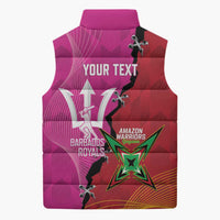 Barbados and Guyana Cricket Personalized Sleeveless Puffer Jacket Royals Amazon Warriors Together - Wonder Print Shop