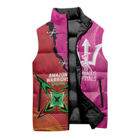 Barbados and Guyana Cricket Personalized Sleeveless Puffer Jacket Royals Amazon Warriors Together - Wonder Print Shop