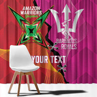 Barbados and Guyana Cricket Personalized Window Curtain Royals Amazon Warriors Together - Wonder Print Shop