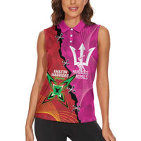 Barbados and Guyana Cricket Personalized Women Sleeveless Polo Shirt Royals Amazon Warriors Together - Wonder Print Shop