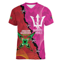 Barbados and Guyana Cricket Personalized Women V-Neck T-Shirt Royals Amazon Warriors Together - Wonder Print Shop