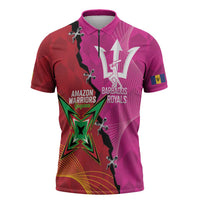 Barbados and Guyana Cricket Personalized Zipper Polo Shirt Royals Amazon Warriors Together - Wonder Print Shop