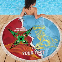 Saint Lucia and Guyana Cricket Personalized Beach Blanket Kings Amazon Warriors Together - Wonder Print Shop
