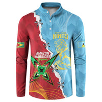 Saint Lucia and Guyana Cricket Personalized Button Sweatshirt Kings Amazon Warriors Together - Wonder Print Shop