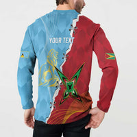 Saint Lucia and Guyana Cricket Personalized Button Sweatshirt Kings Amazon Warriors Together - Wonder Print Shop