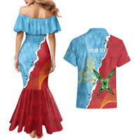 Saint Lucia and Guyana Cricket Personalized Couples Matching Mermaid Dress and Hawaiian Shirt Kings Amazon Warriors Together - Wonder Print Shop