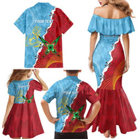 Saint Lucia and Guyana Cricket Personalized Family Matching Mermaid Dress and Hawaiian Shirt Kings Amazon Warriors Together - Wonder Print Shop
