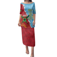 Saint Lucia and Guyana Cricket Personalized Family Matching Puletasi and Hawaiian Shirt Kings Amazon Warriors Together - Wonder Print Shop