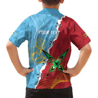 Saint Lucia and Guyana Cricket Personalized Family Matching Short Sleeve Bodycon Dress and Hawaiian Shirt Kings Amazon Warriors Together - Wonder Print Shop