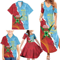 Saint Lucia and Guyana Cricket Personalized Family Matching Summer Maxi Dress and Hawaiian Shirt Kings Amazon Warriors Together - Wonder Print Shop