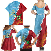 Saint Lucia and Guyana Cricket Personalized Family Matching Summer Maxi Dress and Hawaiian Shirt Kings Amazon Warriors Together - Wonder Print Shop