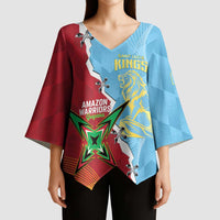 Saint Lucia and Guyana Cricket Personalized Kimono Sleeve Blouse Kings Amazon Warriors Together - Wonder Print Shop