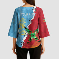 Saint Lucia and Guyana Cricket Personalized Kimono Sleeve Blouse Kings Amazon Warriors Together - Wonder Print Shop