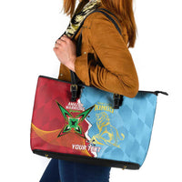 Saint Lucia and Guyana Cricket Personalized Leather Tote Bag Kings Amazon Warriors Together - Wonder Print Shop