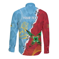 Saint Lucia and Guyana Cricket Personalized Long Sleeve Button Shirt Kings Amazon Warriors Together - Wonder Print Shop