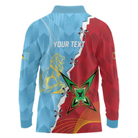Saint Lucia and Guyana Cricket Personalized Long Sleeve Polo Shirt Kings Amazon Warriors Together - Wonder Print Shop