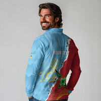 Saint Lucia and Guyana Cricket Personalized Long Sleeve Polo Shirt Kings Amazon Warriors Together - Wonder Print Shop