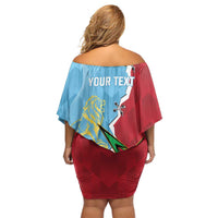Saint Lucia and Guyana Cricket Personalized Off Shoulder Short Dress Kings Amazon Warriors Together - Wonder Print Shop