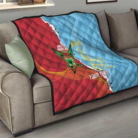 Saint Lucia and Guyana Cricket Personalized Quilt Kings Amazon Warriors Together - Wonder Print Shop