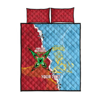 Saint Lucia and Guyana Cricket Personalized Quilt Bed Set Kings Amazon Warriors Together - Wonder Print Shop