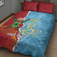 Saint Lucia and Guyana Cricket Personalized Quilt Bed Set Kings Amazon Warriors Together - Wonder Print Shop